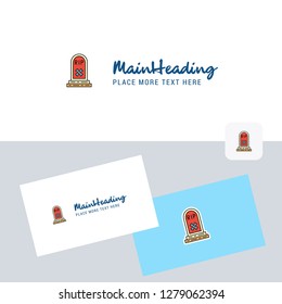 Grave  vector logotype with business card template. Elegant corporate identity. - Vector