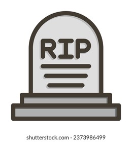 Grave Vector Thick Line Filled Colors Icon For Personal And Commercial Use.
