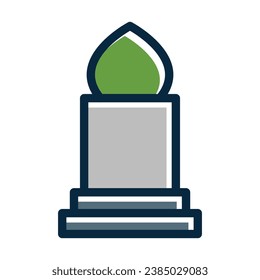 Grave Vector Thick Line Filled Dark Colors Icons For Personal And Commercial Use.
