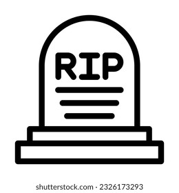Grave Vector Thick Line Icon For Personal And Commercial Use.
