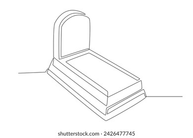 The grave of a very good man. Burial one-line drawing