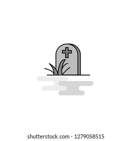 Grave Web Icon. Flat Line Filled Gray Icon Vector