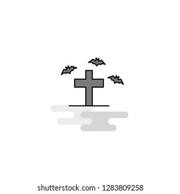 Grave Web Icon. Flat Line Filled Gray Icon Vector