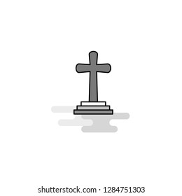 Grave Web Icon. Flat Line Filled Gray Icon Vector