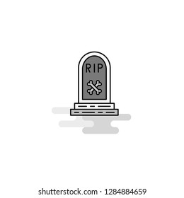 Grave  Web Icon. Flat Line Filled Gray Icon Vector