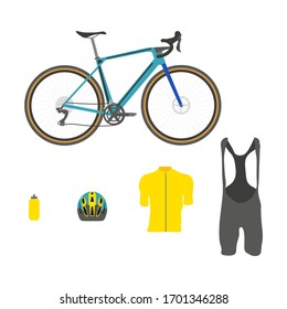 gravel bike kit on white background vector