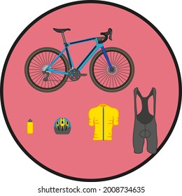gravel bike kit on white background vector