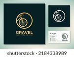 Gravel bike silhouette bicycle icon logo design