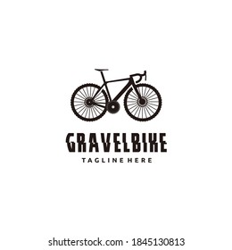 Gravel Bike Silhouette Bicycle Icon Logo Design Vector