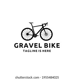 Gravel Bike Silhouette Bicycle Icon Logo Design Vector