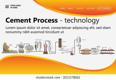 Gravel and cement production, mining process. Ore processing crushing plant, transportation of raw materials., Suitable for landing page, flyers, Infographics, And Other Graphic Related Assets-vector svg