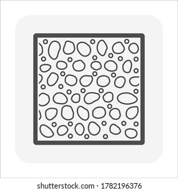 Gravel floor or floor finishing material vector icon design.