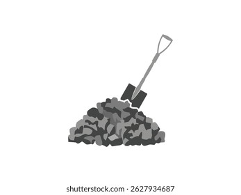 gravel and shovel tool symbol icon design vector isolated on transparent background