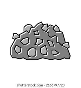 gravel stone color icon vector. gravel stone sign. isolated symbol illustration