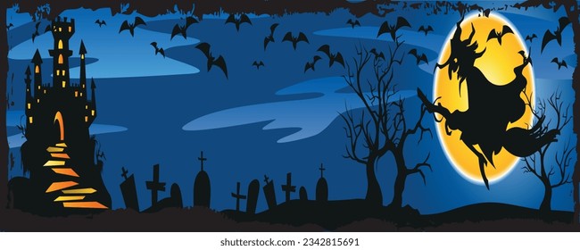 Graves and bat halloween backgrounds silhouette vector