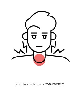Graves disease color line icon. Autoimmune diseases. Vector isolated element. Editable stroke.
