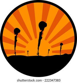 the graves of a soldiers (vector)
