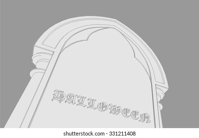 Gravestone background. Halloween vector illustration