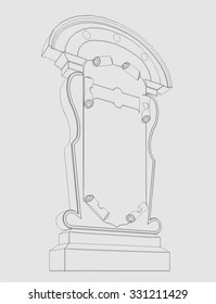 Gravestone background. Halloween vector illustration