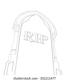 Gravestone background. Halloween vector illustration