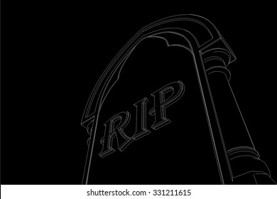 Gravestone background. Halloween vector illustration