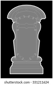 Gravestone background. Halloween vector illustration