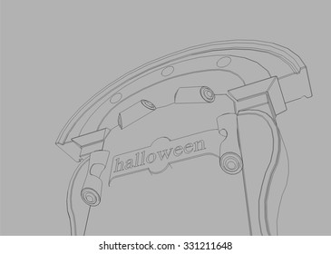 Gravestone background. Halloween vector illustration