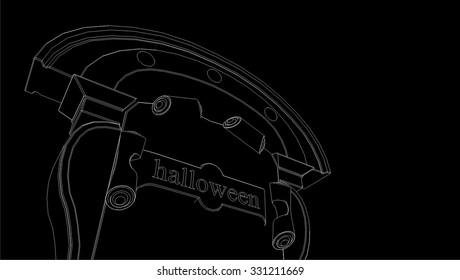 Gravestone background. Halloween vector illustration
