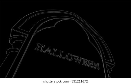 Gravestone background. Halloween vector illustration