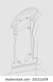 Gravestone background. Halloween vector illustration