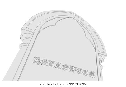 Gravestone background. Halloween vector illustration