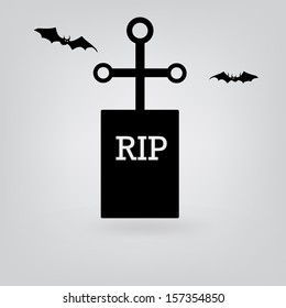 Gravestone with bats