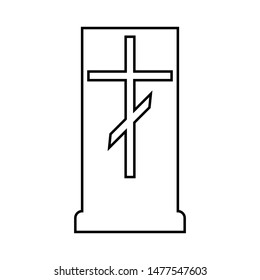 Gravestone black on a white background, vector illustration for design.