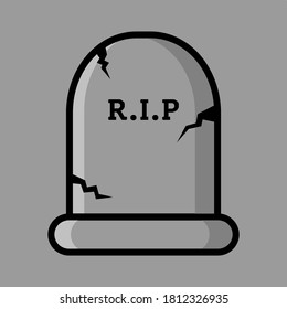 gravestone cartoon vector icon illustration, perfect for sticker , card etc.