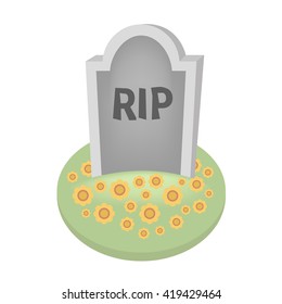 gravestone cartoon vector isolated