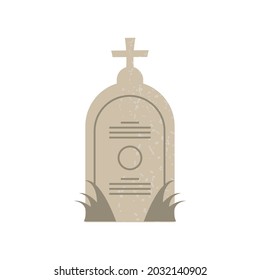 gravestone with cross icon isolated