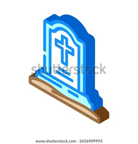 gravestone cross mortality isometric icon vector. gravestone cross mortality sign. isolated symbol illustration