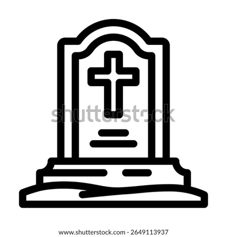 gravestone cross mortality line icon vector. gravestone cross mortality sign. isolated contour symbol black illustration