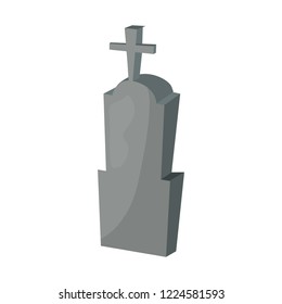 gravestone cross on white background