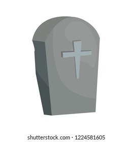 gravestone cross on white background