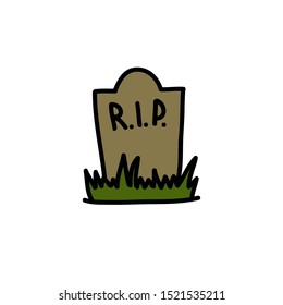 gravestone doodle icon, vector illustration