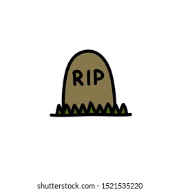 gravestone doodle icon, vector illustration