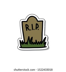gravestone doodle icon, vector illustration
