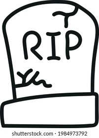 gravestone in doodle style halloween holiday