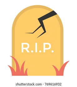 
Gravestone Flat Colored Icon

