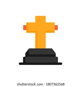 gravestone flat halloween symbol icon 