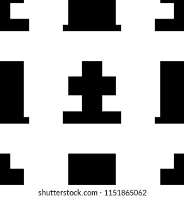 Gravestone and grave cross seamless pattern illustration