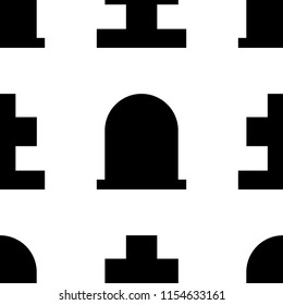 Gravestone and grave cross seamless pattern illustration