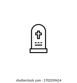 gravestone, graveyard icon vector illustration