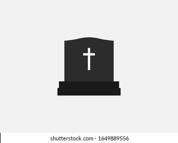 Gravestone, graveyard, rip icon. Vector illustration, flat design.